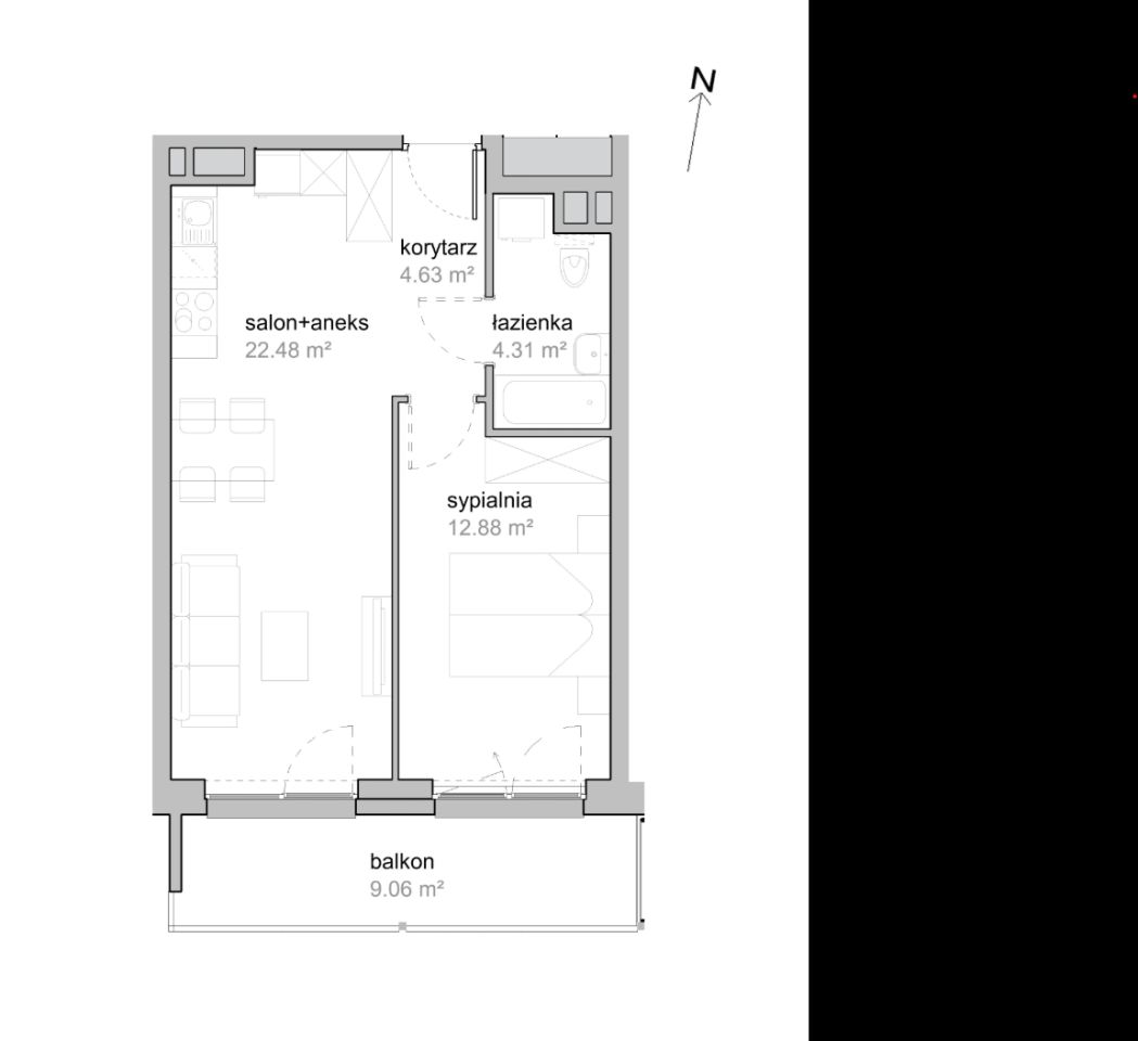 Mieszkanie 2-pokojowe Wrocław Tarnogaj, ul. Piękna. Zdjęcie 7