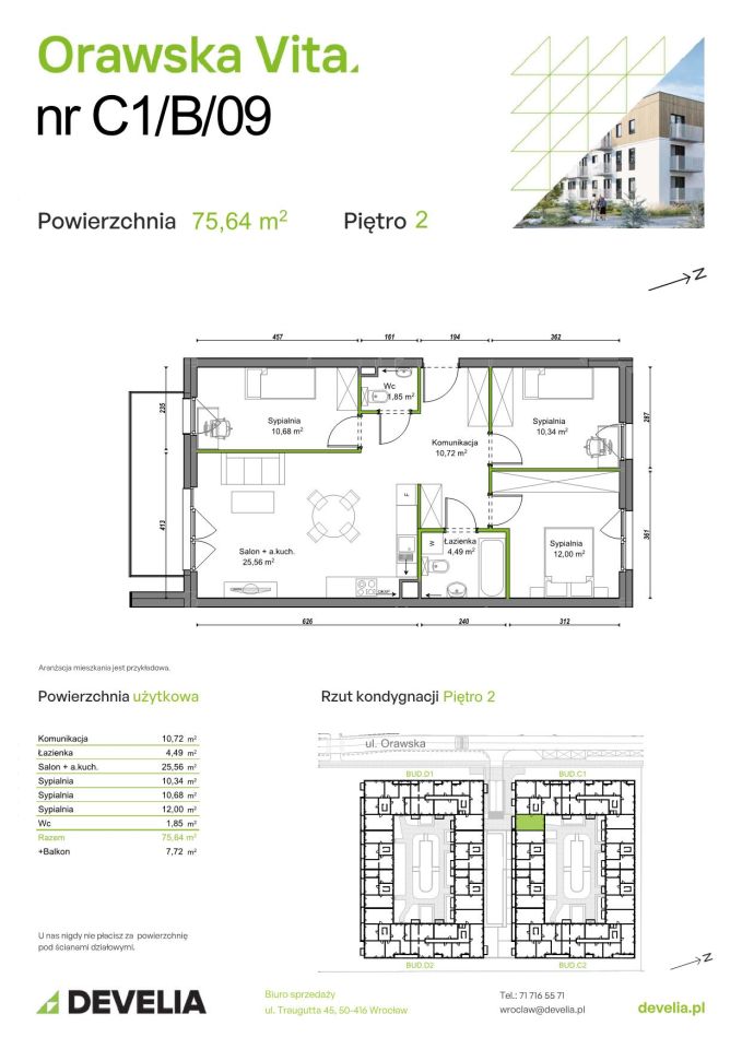 Mieszkanie 4-pokojowe Wrocław Ołtaszyn, ul. Orawska. Zdjęcie 8