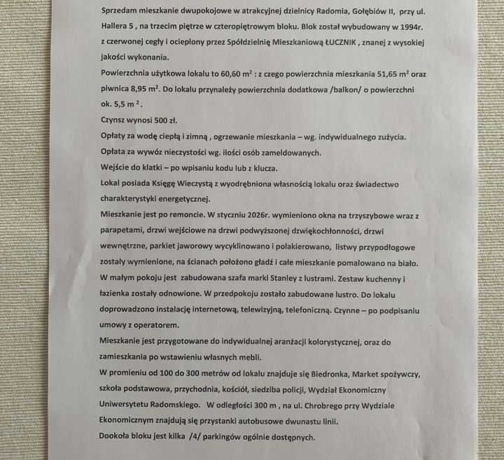 Mieszkanie 2-pokojowe Radom Gołębiów, ul. gen. Józefa Hallera. Zdjęcie 8