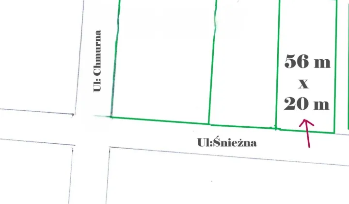 Działka inwestycyjna Poznań Morasko, ul. Śnieżna
