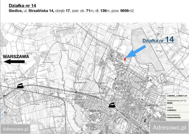 Działka inwestycyjna Siedlce Nowe Siedlce, ul. Strzalińska