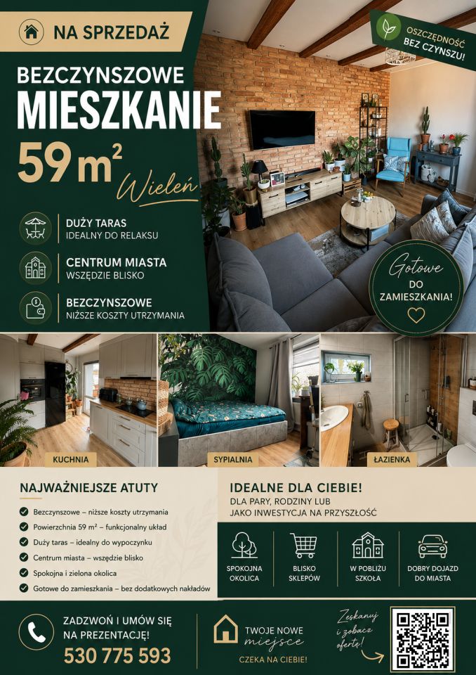 Mieszkanie 3-pokojowe Wieleń, ul. Nowe Miasto. Zdjęcie 1