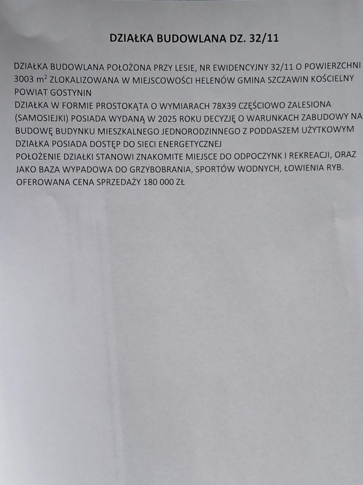 Działka budowlana Helenów. Zdjęcie 2