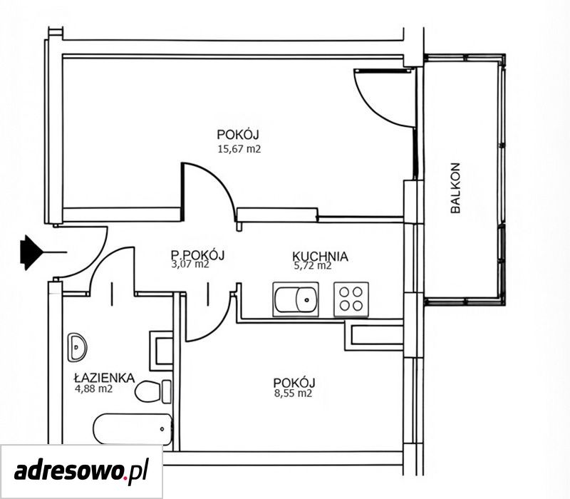 Mieszkanie 2-pokojowe Kraków Grzegórzki, ul. Grzegórzecka. Zdjęcie 18