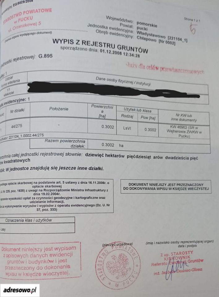 Działka leśna Chłapowo. Zdjęcie 5