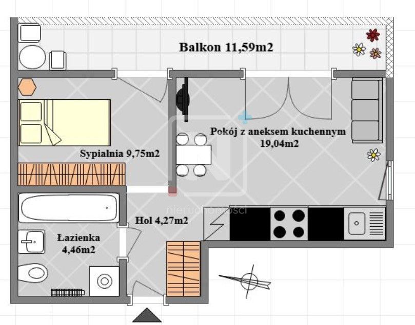 Mieszkanie 2-pokojowe Warszawa Białołęka, ul. Claudia Monteverdiego. Zdjęcie 11