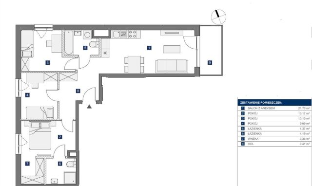 Mieszkanie 4-pokojowe Warszawa Mokotów, ul. Bokserska. Zdjęcie 3