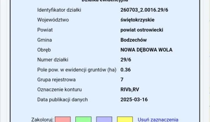 Działka budowlana Nowa Dębowa Wola