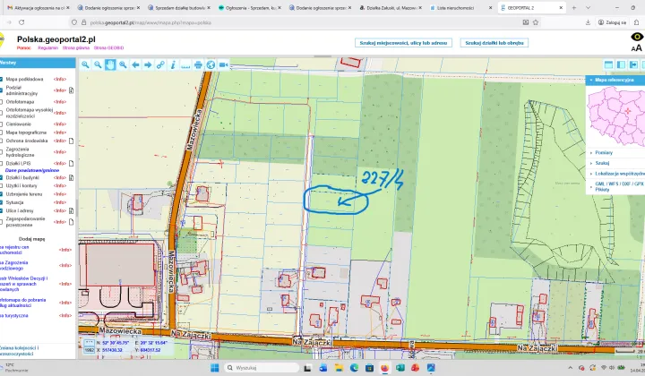 Działka budowlana Załuski, ul. Mazowiecka