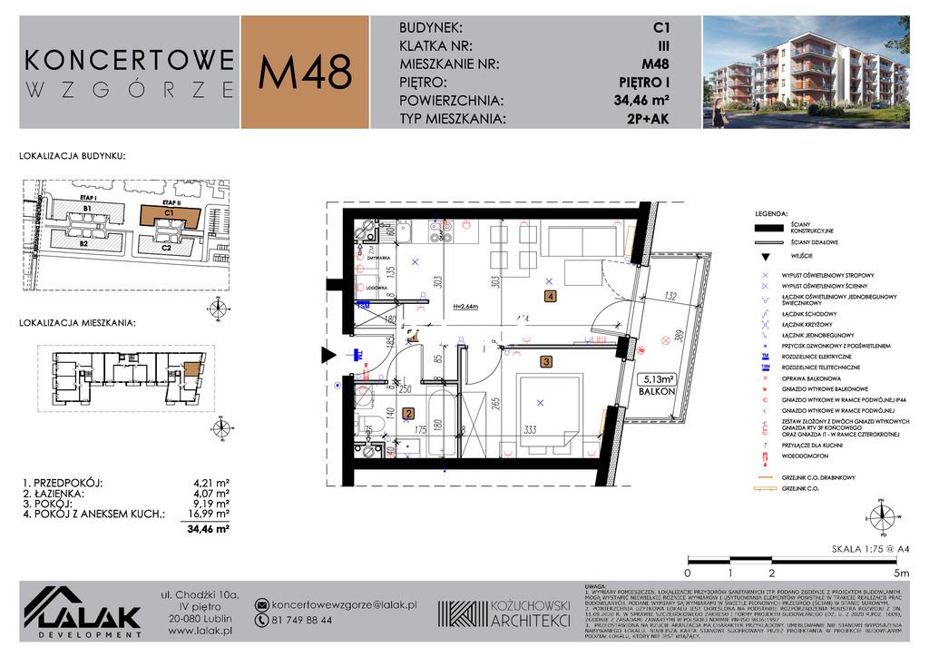 Mieszkanie 2-pokojowe Lublin, ul. Koncertowa. Zdjęcie 4