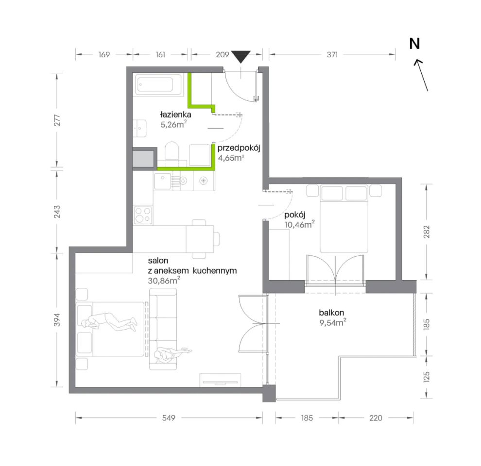 Mieszkanie 2-pokojowe Kraków Krowodrza, ul. Żabiniec. Zdjęcie 7