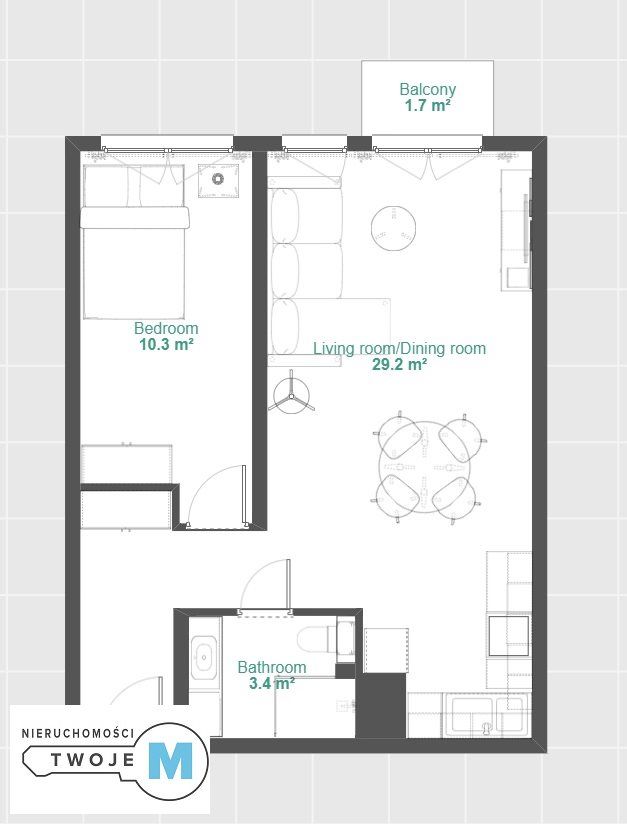 Mieszkanie 2-pokojowe Kielce Centrum, ul. Chęcińska. Zdjęcie 9