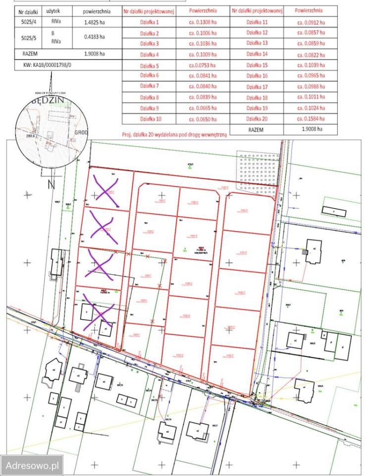 Działka budowlana Będzin Grodziec, ul. Czesława Miłosza