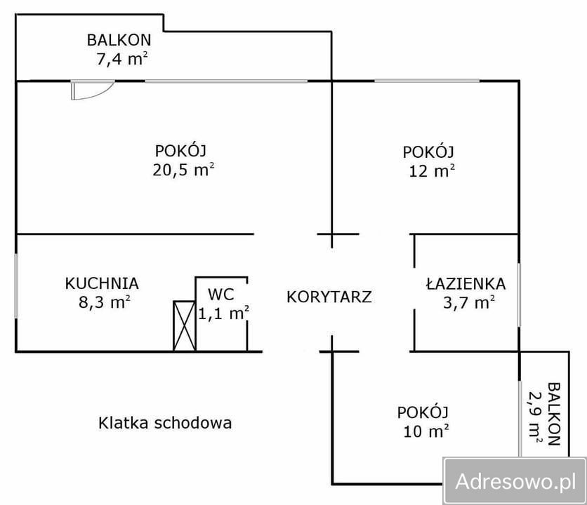 Mieszkanie 3-pokojowe Kraków, ul. Telimeny. Zdjęcie 9