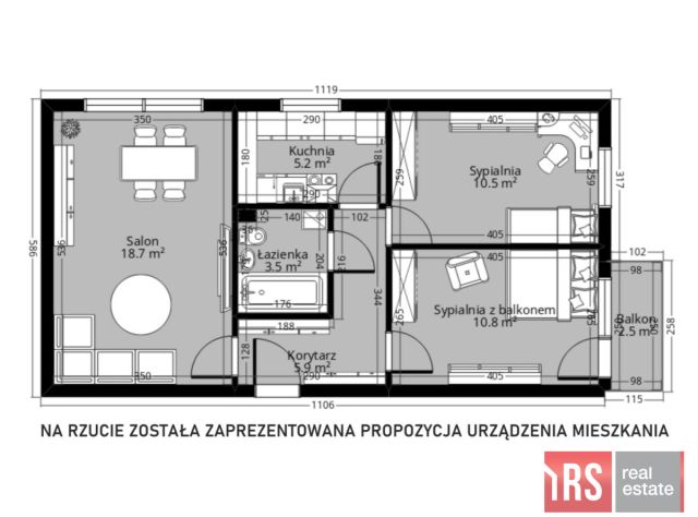 Mieszkanie 3-pokojowe Turek, ul. Spółdzielców. Zdjęcie 11