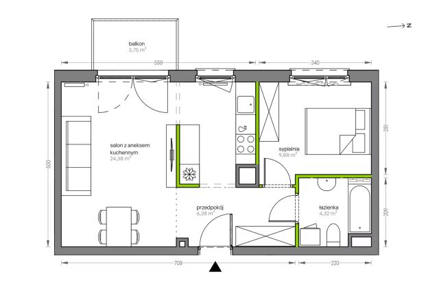 Mieszkanie 2-pokojowe Kraków Płaszów, ul. Myśliwska. Zdjęcie 25