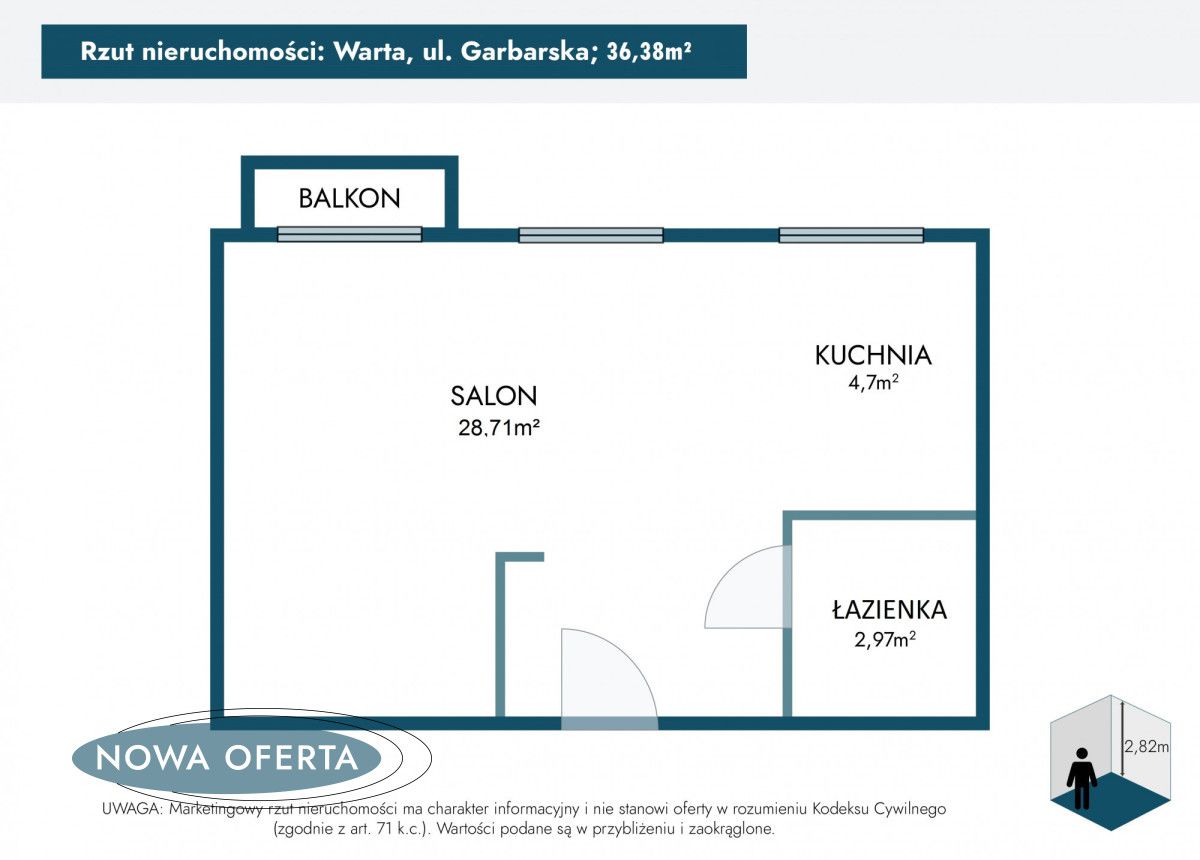 Mieszkanie 1-pokojowe Warta, ul. Garbarska. Zdjęcie 7