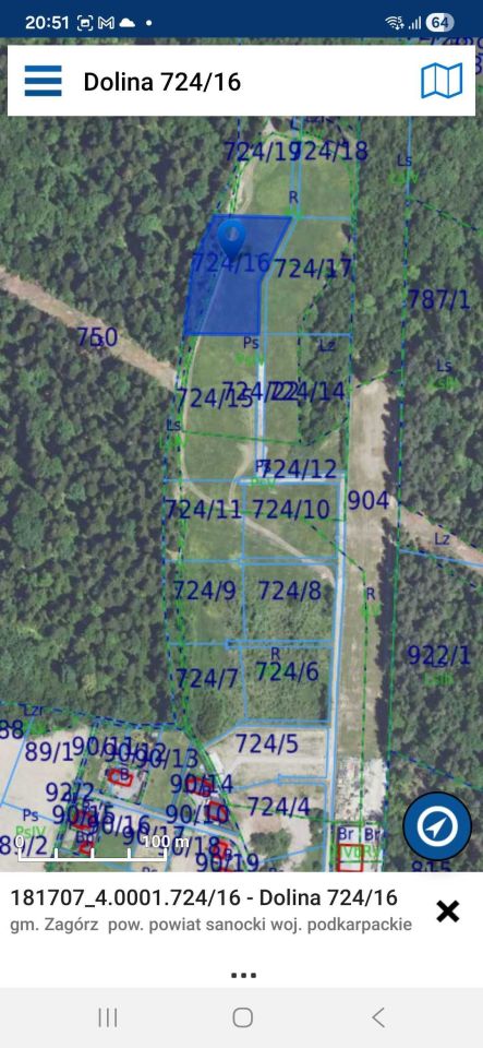 Działka rolna Zagórz Dolina. Zdjęcie 2