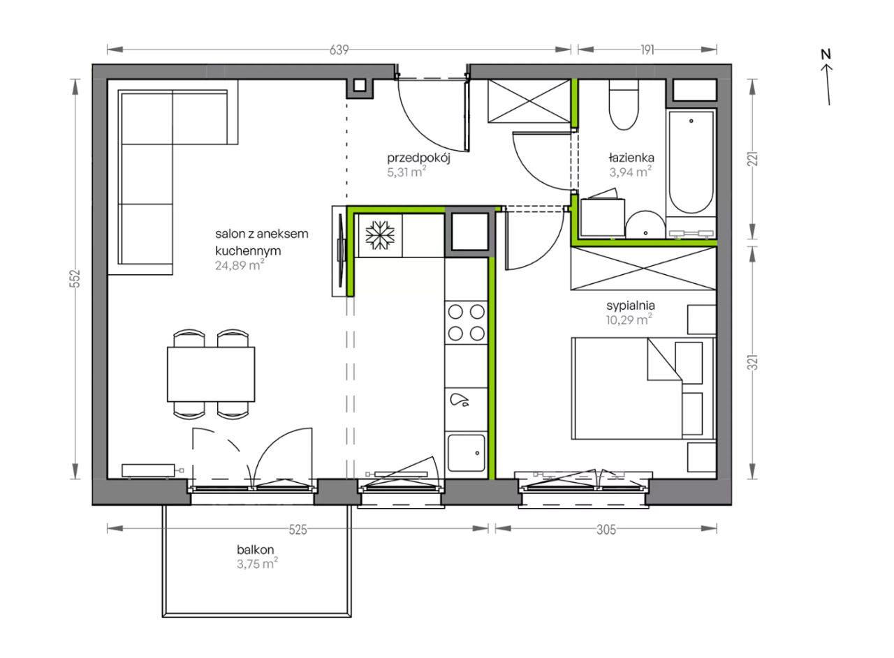 Mieszkanie 2-pokojowe Kraków Płaszów, ul. Myśliwska. Zdjęcie 25