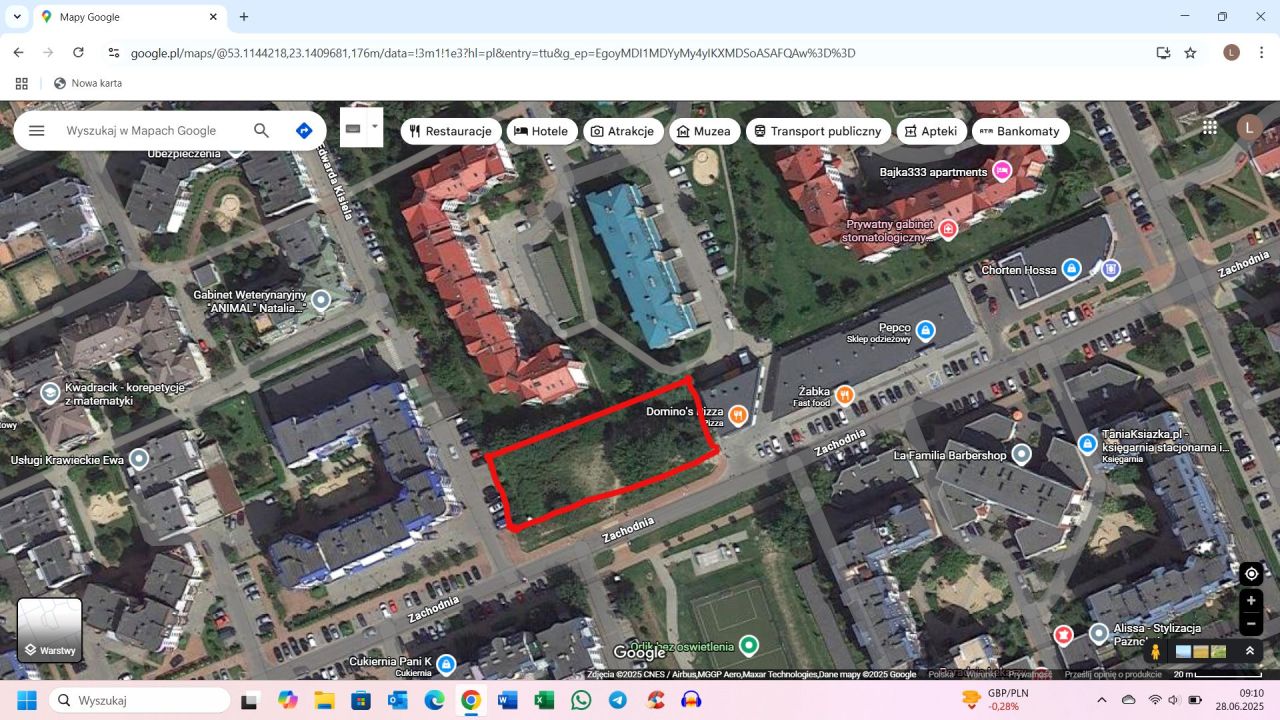 Działka inwestycyjna Białystok Nowe Miasto, ul. Zachodnia