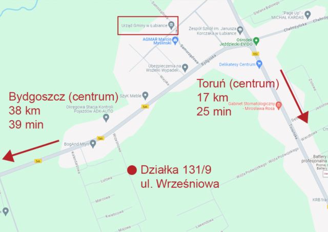 Działka budowlana Łubianka, ul. Wrześniowa. Zdjęcie 1