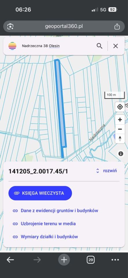 Działka rolna Olesin, ul. Nadrzeczna. Zdjęcie 1