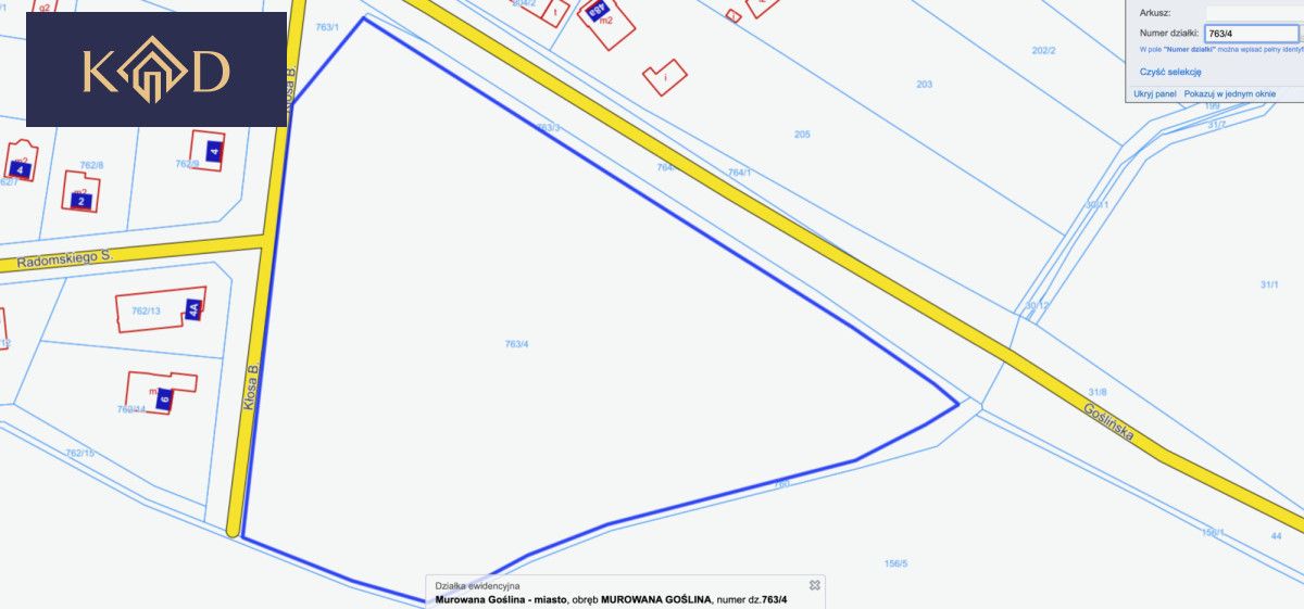 Działka inwestycyjna Murowana Goślina, ul. Bernarda Kłosa. Zdjęcie 2