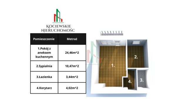 Mieszkanie 2-pokojowe Starogard Gdański, ul. Powstańców Warszawskich. Zdjęcie 13