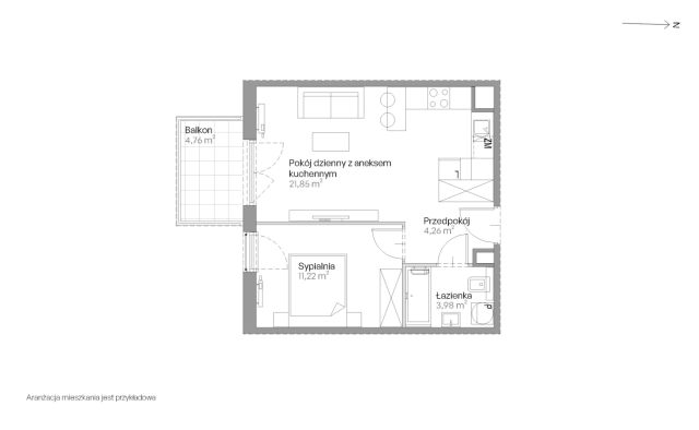 Mieszkanie 2-pokojowe Kraków Czyżyny, ul. Romana Ciesielskiego. Zdjęcie 14
