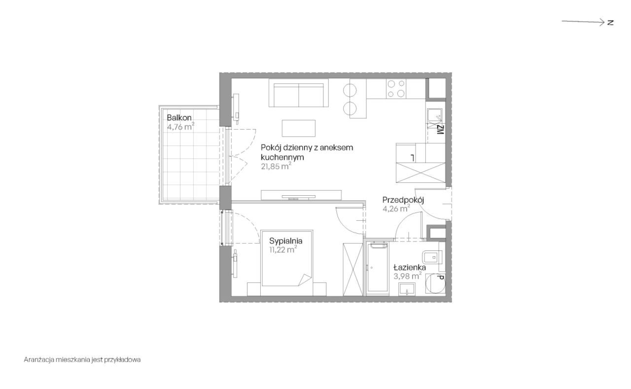 Mieszkanie 2-pokojowe Kraków Czyżyny, ul. Romana Ciesielskiego. Zdjęcie 14