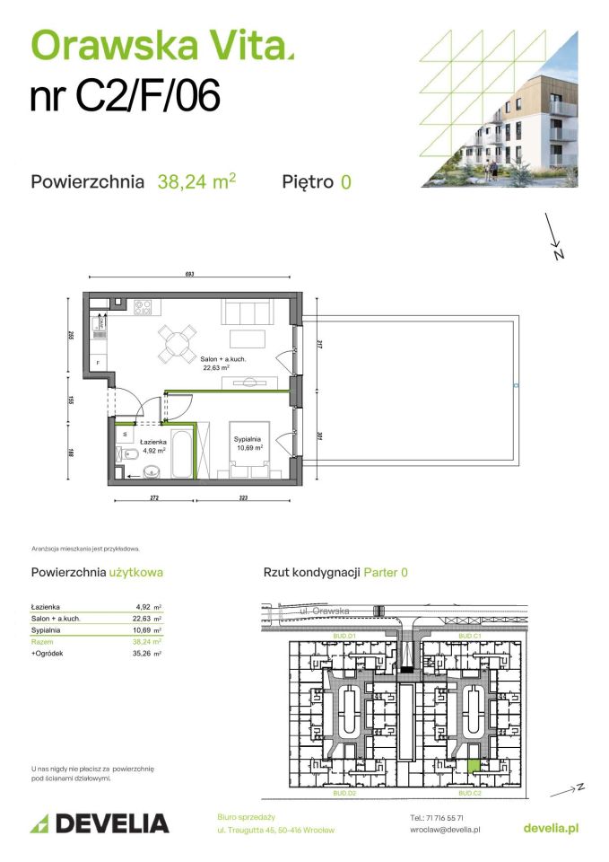 Mieszkanie 2-pokojowe Wrocław Ołtaszyn, ul. Orawska. Zdjęcie 8