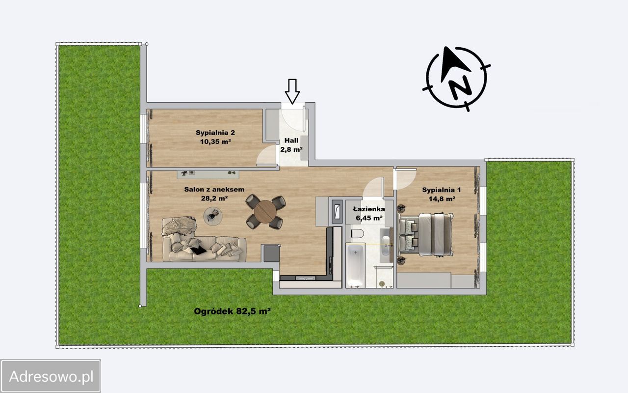 Mieszkanie 3-pokojowe Kraków Czyżyny, ul. Bolesława Orlińskiego. Zdjęcie 17