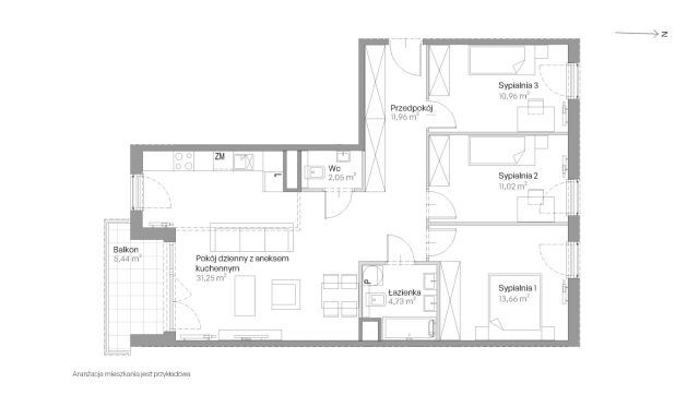Mieszkanie 4-pokojowe Kraków Czyżyny, ul. Romana Ciesielskiego. Zdjęcie 14