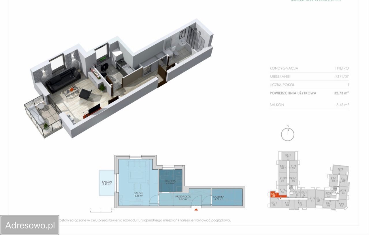 Mieszkanie 1-pokojowe Wrocław Śródmieście, ul. Henryka Pobożnego. Zdjęcie 13