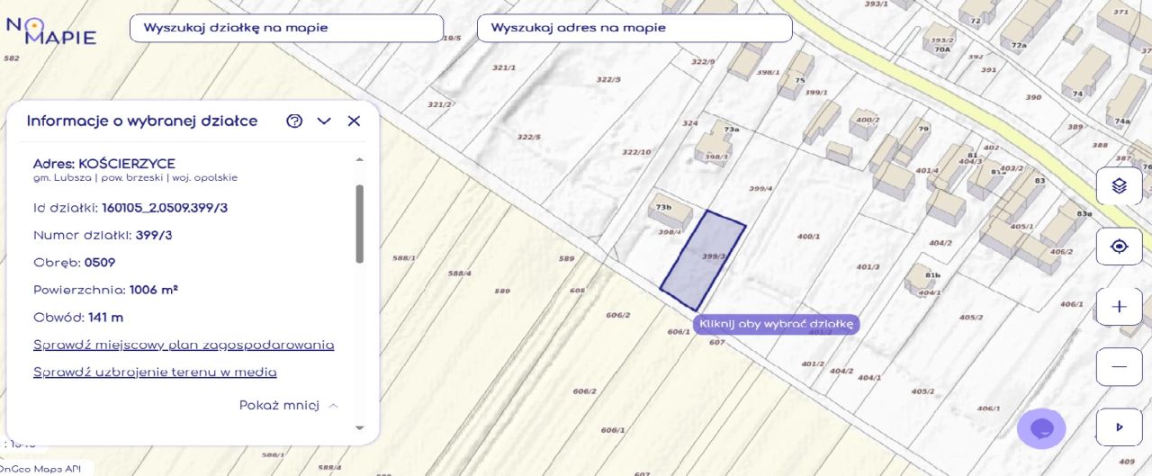 Działka budowlana Kościerzyce