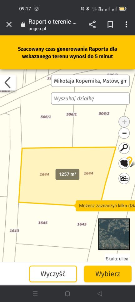 Działka budowlana Mstów, ul. Mikołaja Kopernika