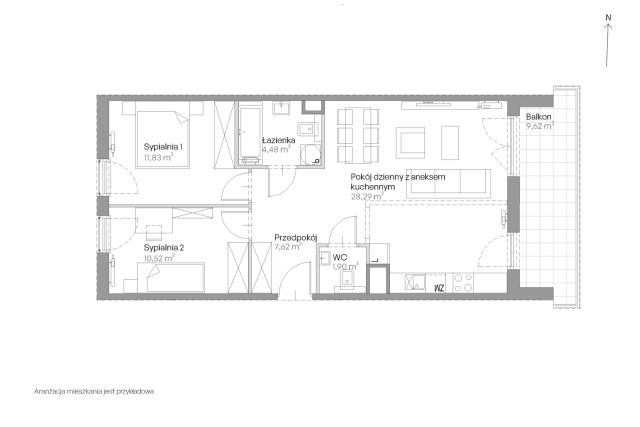 Mieszkanie 3-pokojowe Kraków Czyżyny, ul. Romana Ciesielskiego. Zdjęcie 14