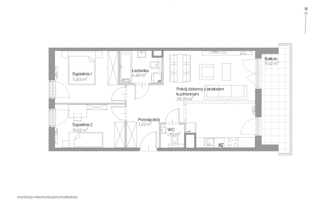 Mieszkanie 3-pokojowe Kraków Czyżyny, ul. Romana Ciesielskiego. Zdjęcie 14