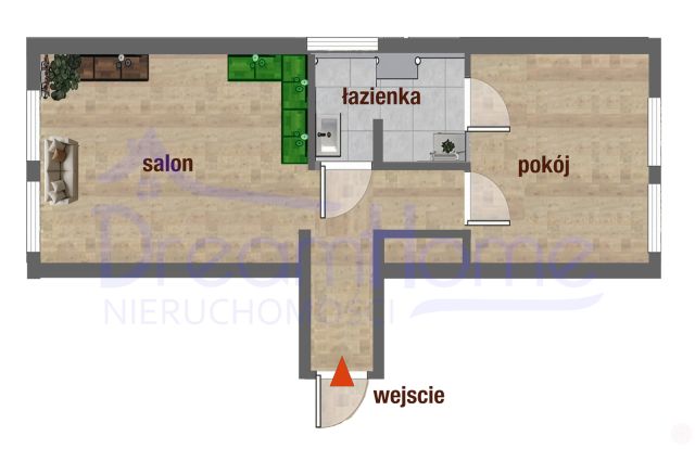 Mieszkanie 2-pokojowe Wrocław Pilczyce, ul. Bednarska. Zdjęcie 3