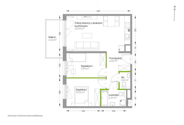 Mieszkanie 3-pokojowe Kraków Czyżyny, ul. Romana Ciesielskiego. Zdjęcie 14