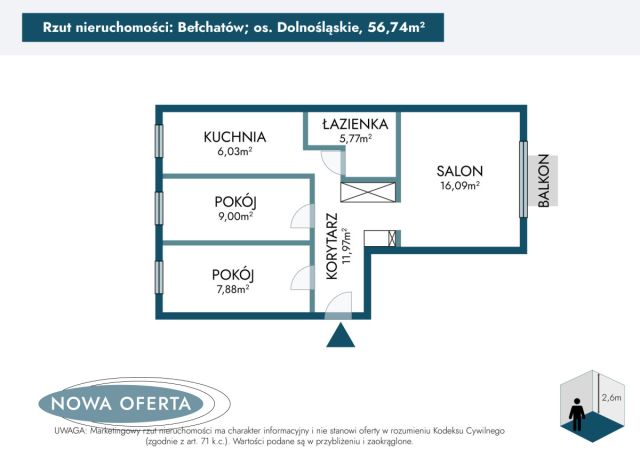 Mieszkanie 3-pokojowe Bełchatów, os. Dolnośląskie. Zdjęcie 14