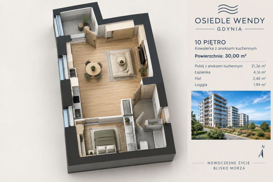 Mieszkanie 1-pokojowe Gdynia Śródmieście, ul. Tadeusza Wendy. Zdjęcie 8