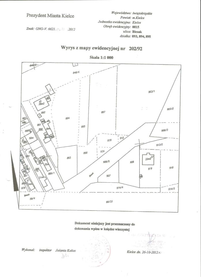 Działka budowlana Kielce Biesaki. Zdjęcie 2