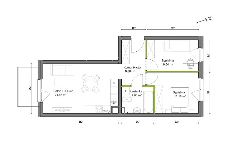 Mieszkanie 3-pokojowe Wrocław Ołtaszyn, ul. Orawska. Zdjęcie 8