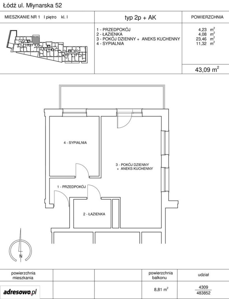 Mieszkanie 2-pokojowe Łódź Bałuty, ul. Młynarska. Zdjęcie 12
