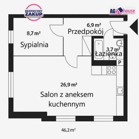 Mieszkanie 2-pokojowe Gdańsk Wrzeszcz, ul. Bolesława Chrobrego. Zdjęcie 9