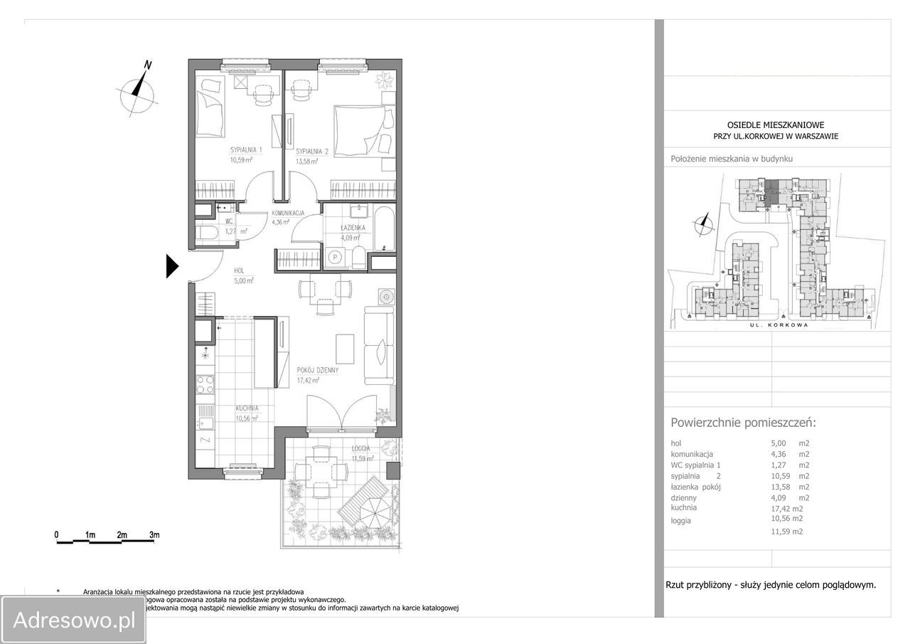 Mieszkanie 3-pokojowe Warszawa Marysin Wawerski, ul. Korkowa. Zdjęcie 18