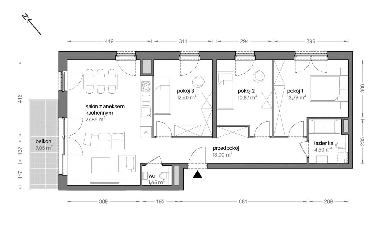 Mieszkanie 4-pokojowe Katowice Brynów, ul. Ceglana. Zdjęcie 7