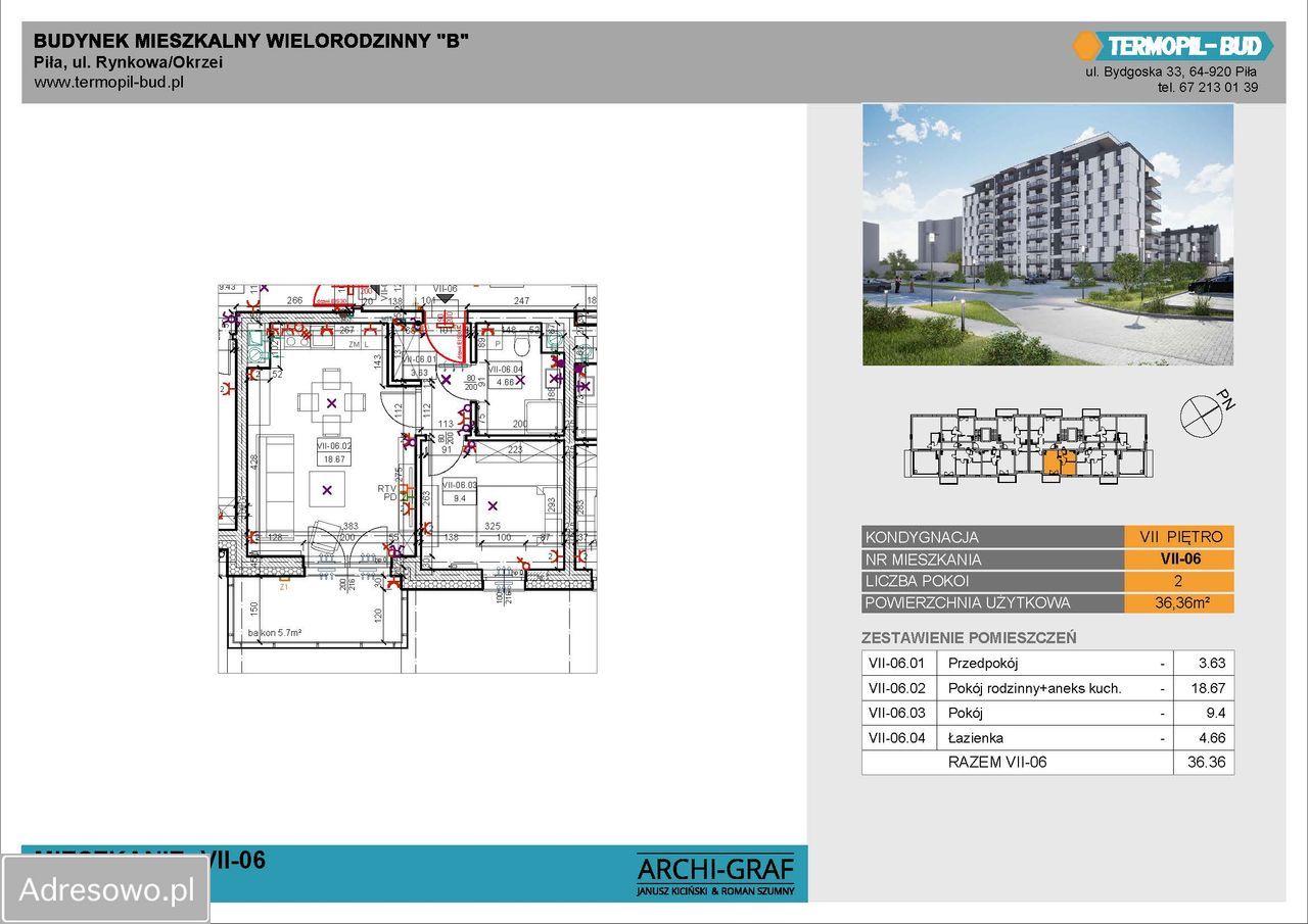 Mieszkanie 2-pokojowe Piła, ul. Rynkowa. Zdjęcie 2
