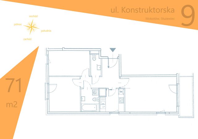 Mieszkanie 3-pokojowe Warszawa Mokotów, ul. Konstruktorska. Zdjęcie 2
